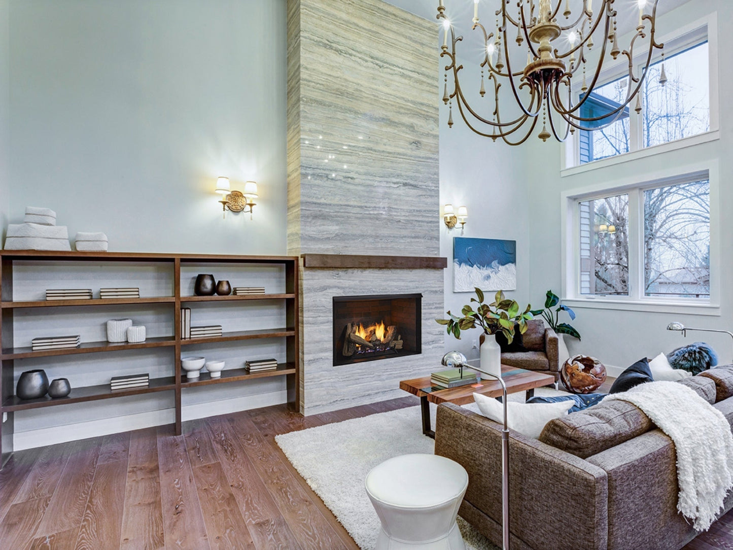 Monessen Lo-Rider 36" Circulating Clean Face Gas Firebox Cement Gray Traditional panels