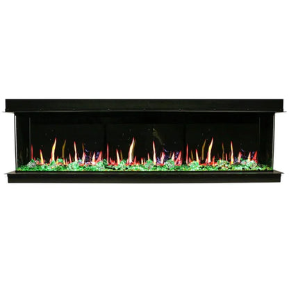 Litedeer Homes WarmCastle 72" 3-Side Smart Control Electric Fireplace With Crystal Media, Pre-order Only - ZEF72T