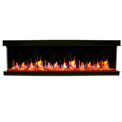 Litedeer Homes WarmCastle 72" 3-Side Smart Control Electric Fireplace With Crystal Media, Pre-order Only - ZEF72T