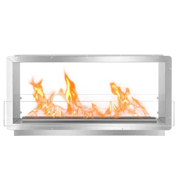 The Bio Flame 51" Stainless Steel Double Sided Ethanol Firebox | XL Firebox DS